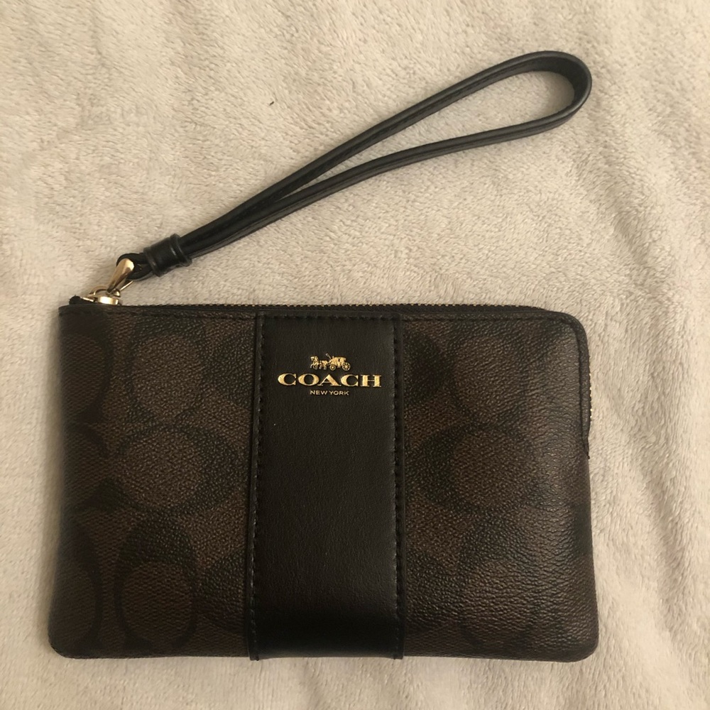 Coach corner zip wristlet